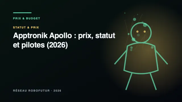 Robot humanoïde gris et blanc au visage arrondi de type Apptronik Apollo, en environnement logistique