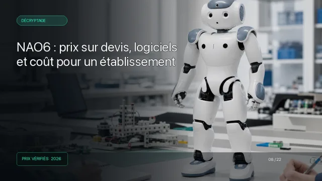 Robot humanoïde éducatif compact dans un laboratoire d'enseignement