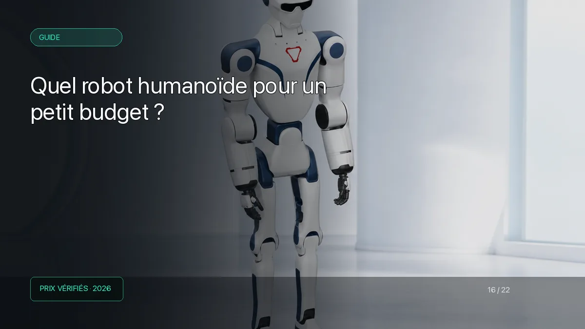 Robot humanoïde compact blanc et bleu de la famille Unitree R1