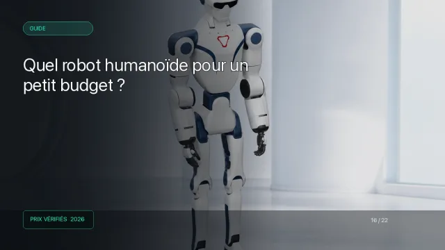 Robot humanoïde compact blanc et bleu de la famille Unitree R1